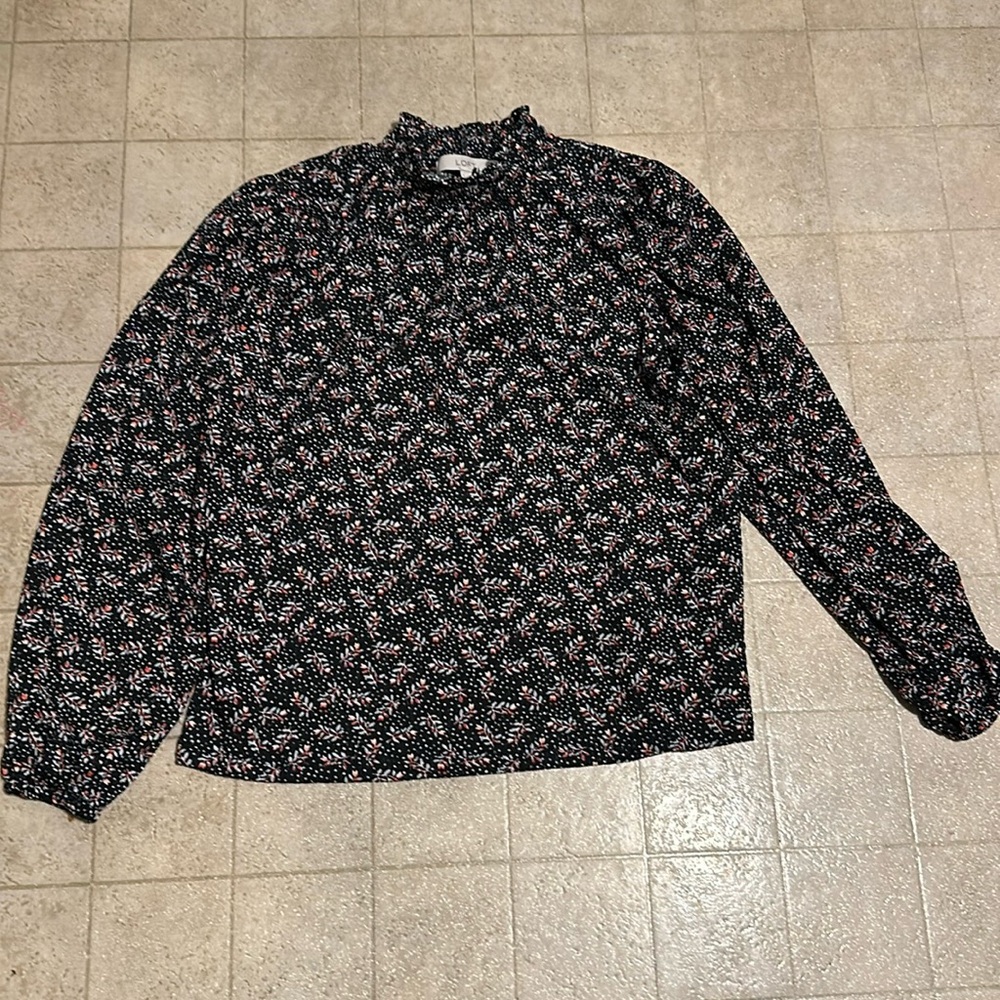 Floral turtleneck blouse